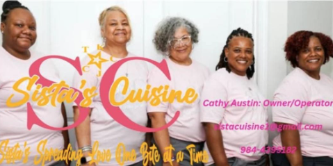 The Sista's Cuisine team — Cathy Austin and crew, spreading love one bite at a time